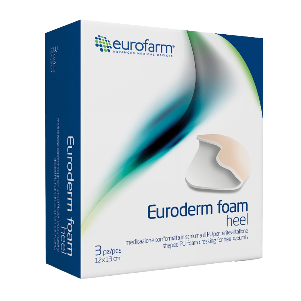 EURODERM FOAM HEEL 12CM X 13CM (CAJA X 3 UNDS).